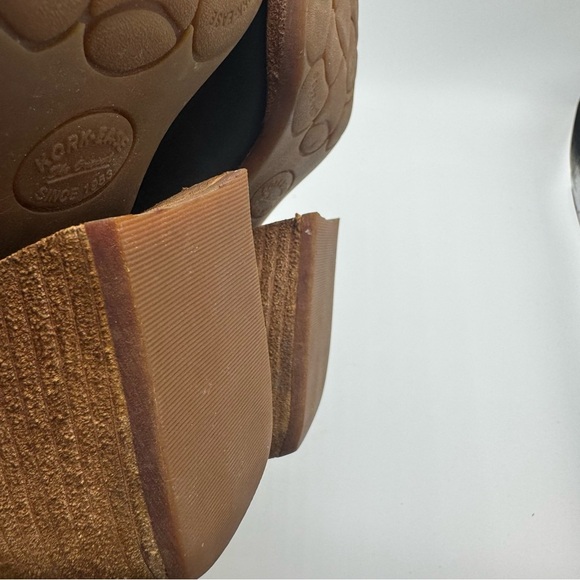 Kork Ease Chandra Bootie Women’s Size 8 Black Leather Boot Stacked Block Heel - Picture 10 of 11